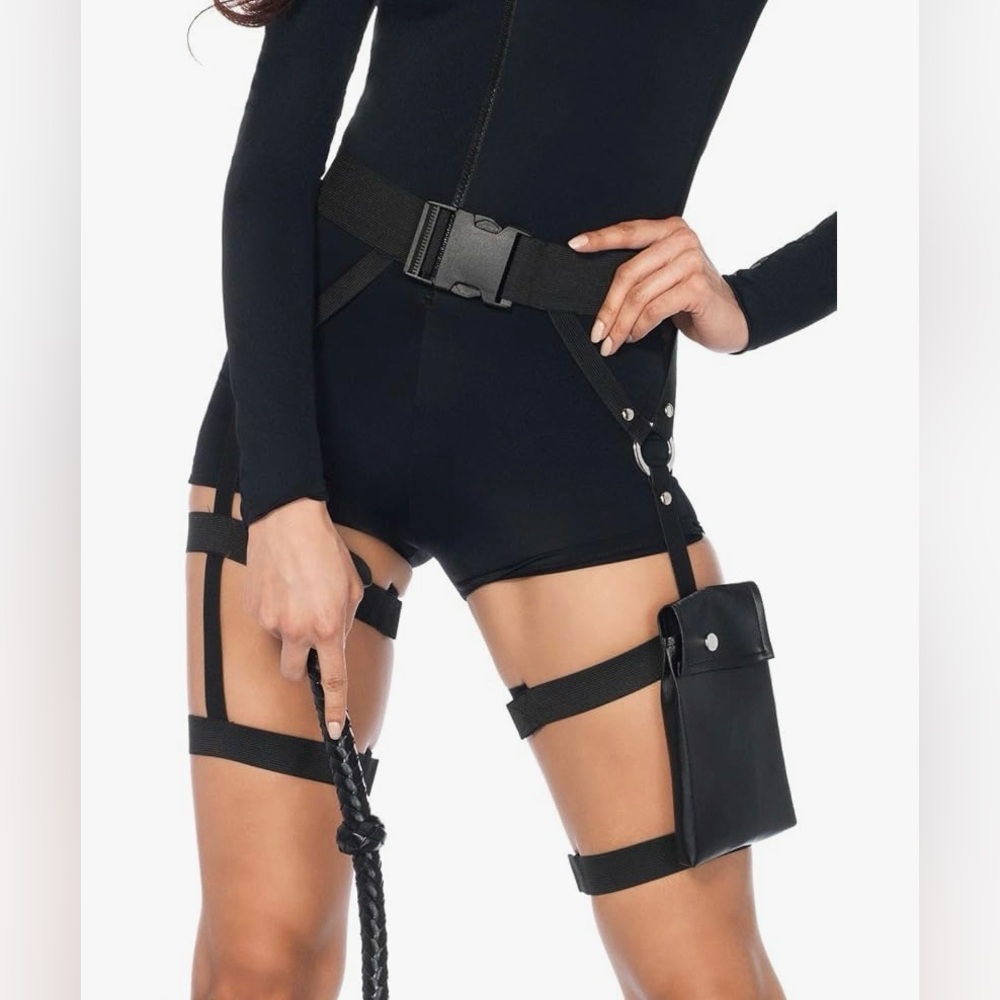 Leg Avenue Multi Strap Garter Pocket Utility Belt OS